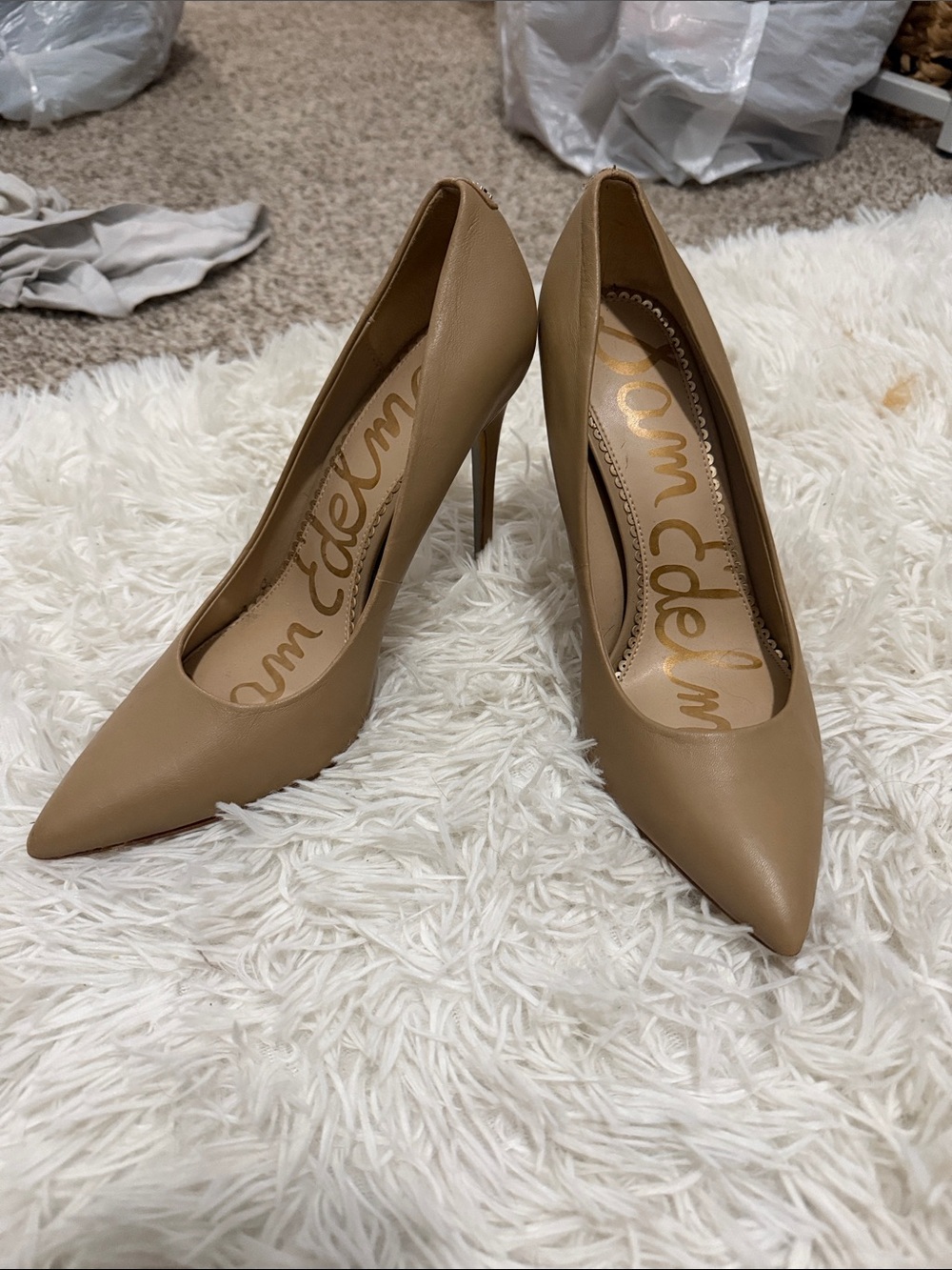 Sam Edelman Tan Pointed-Toe Stiletto Pumps